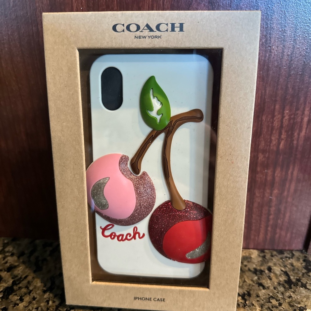 Coach Cherry iPhone Case x/xs - Pink, Red, and Green